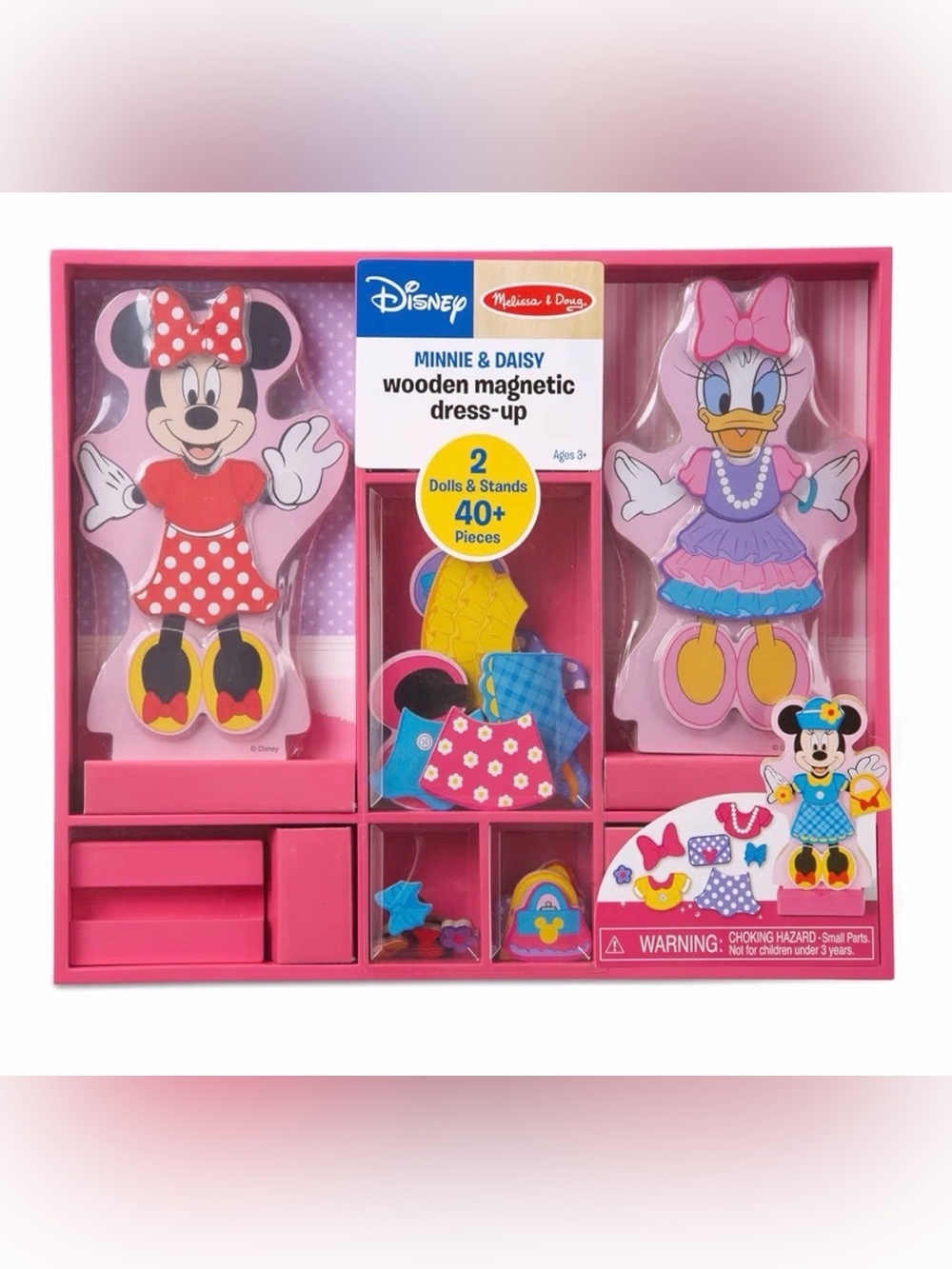 Melissa & Doug Disney Minnie & Daisy Wooden Magnetic Dress-Up Set